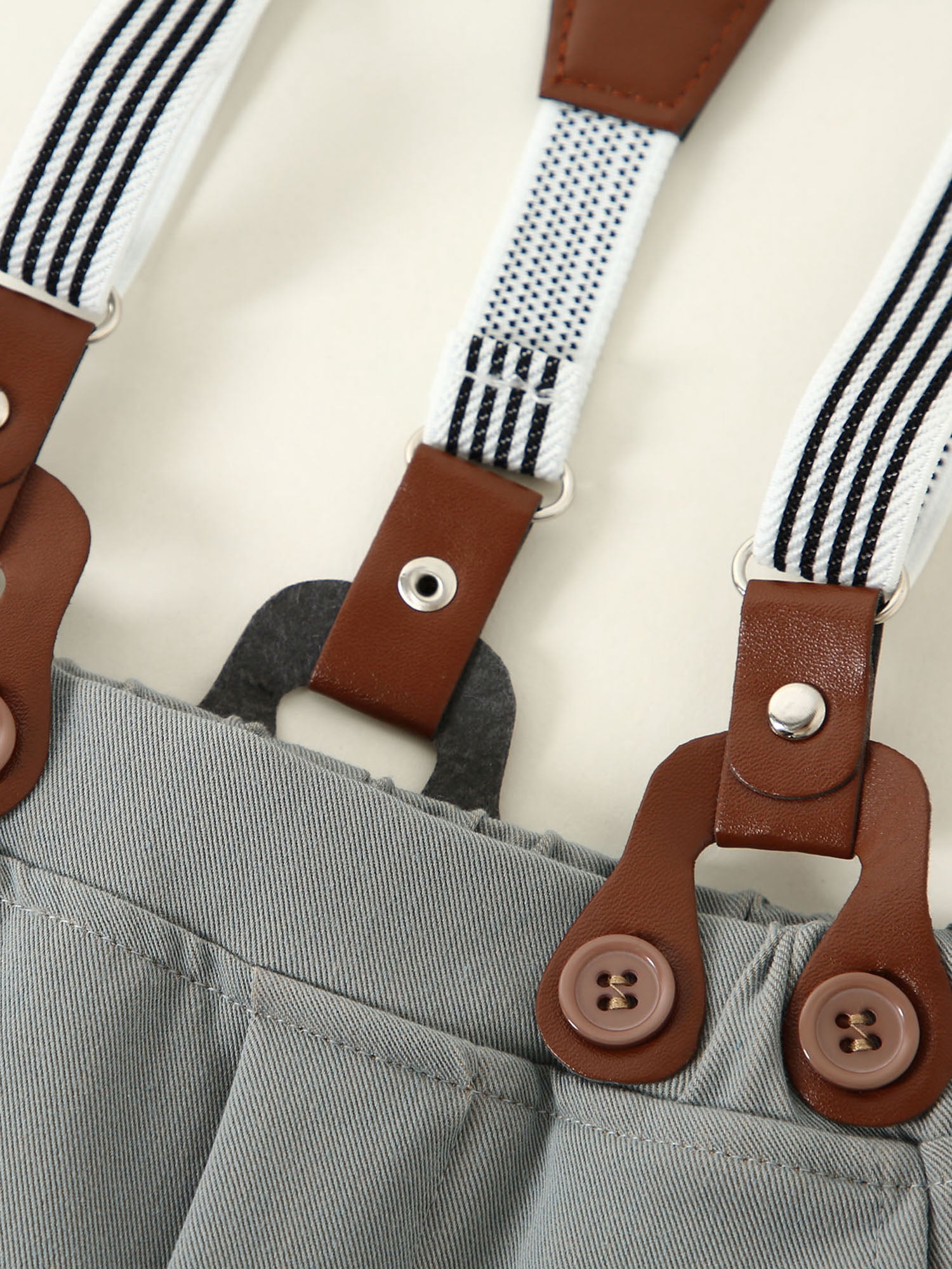CARETOO Toddler Baby Boy Clothes Suit Gentleman Wedding Formal Dress Shirt Bowtie Suspender Pants