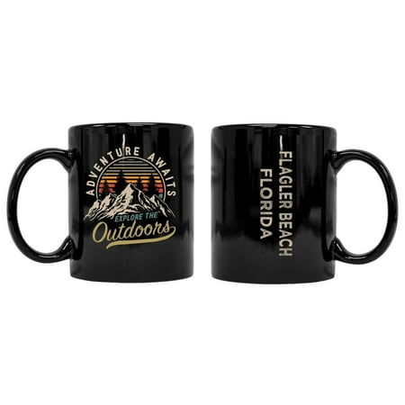 

Flagler Beach Florida Souvenir Adventure Awaits 8 oz Coffee Mug 2-Pack
