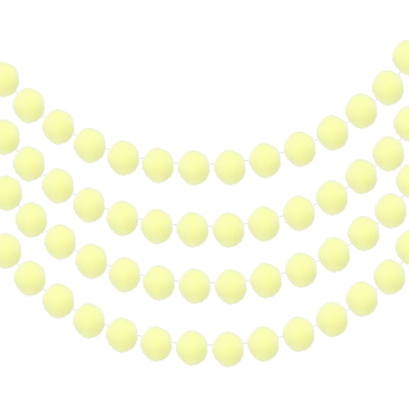4Pcs Felt Ball Garland Fresh Yellow Garland Handing Balls 6.6Feet Long 30 Balls Party Banner Decor