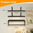 thumbnail image 2 of Qissep 16 inch Black Bathroom Shelf, Wood Floating Shelves for Wall, Float Shelf, Perfect for Bedroom,Bathroom,Living Room,Kitchen Storage Decor, Set of 3, 2 of 8