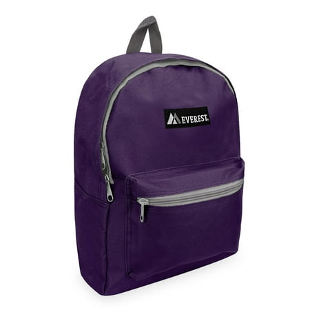 Everest 15" Basic Backpack, Eggplant All Ages, Unisex 1045K-EGP, Carrier and Shoulder Book Bag for School, Work, Sports, and Travel