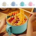 thumbnail image 6 of Nkmbld Ramen Bowl Instant Bowl with Compartment Instant Cup and Chopsticks Cutlery Set Instant Bucket, Green, 6 of 8