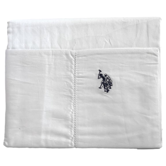 U.S. Polo Assn. Twin Cotton Sateen Sheet Set with 350 Thread Count, White Sheets