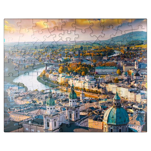 MyPuzzle - Salzburg With Salzach River, Salzburger Land, Austria - Premium 100 Piece Jigsaw Puzzle for Adults