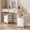 White, variant on Rolling Makeup Organizer Cart with 3 Drawers, Under Desk Vanity Makeup Storage Cart, Bathroom Storage Cart Cosmetic Display Cases Cabinet for Nail Polish, Brushes & Hair Tools, Gold