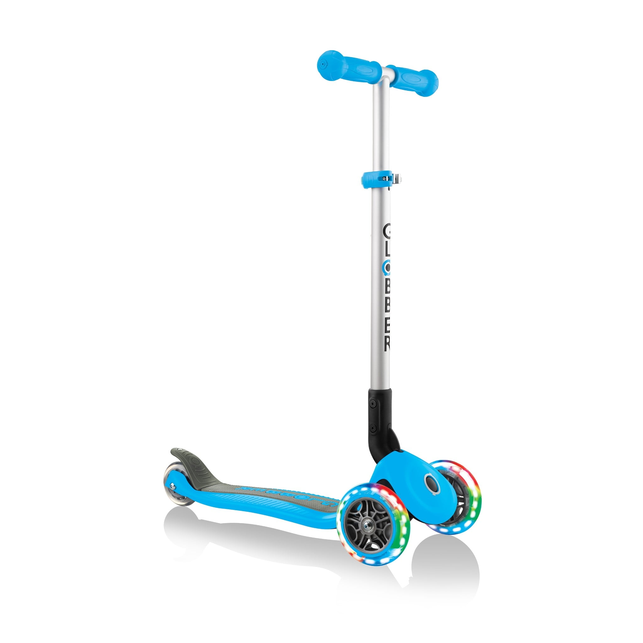 globber primo foldable lights pink scooter
