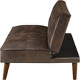 thumbnail image 5 of Dark Coffee Upholstered Convertible Sofa Bed with Sinuous Springs, Modern Armless Sleeper for Small Spaces, 5 of 7