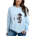 thumbnail image 3 of Teddy Bear Fisherman - Womens Garment Dyed Long Sleeve, 3 of 13