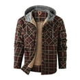 thumbnail image 2 of Fexilor Men's Flannel Shirt Jacket with Hood Long Sleeve Fleece Coat,Size S, 2 of 4