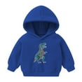 thumbnail image 2 of Abtuhar Fall Hooded Sweatshirt for Toddler Crew Neck Dinosaur Print Fleece Lined Long Sleeve, 2 of 3