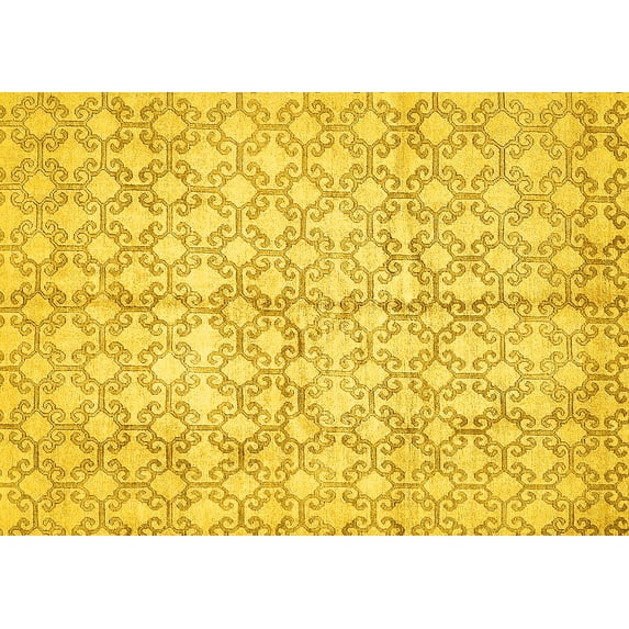 Ahgly Company Indoor Rectangle Abstract Yellow Modern Area Rugs, 7' x 9'