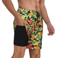 thumbnail image 2 of Rateoe Berries And Citrus Pattern Men’s Swim Shorts with Compression Liner – Double-Layered Quick-Dry Swimwear, Comfortable & Stretchy Beach Shorts-Large, 2 of 6