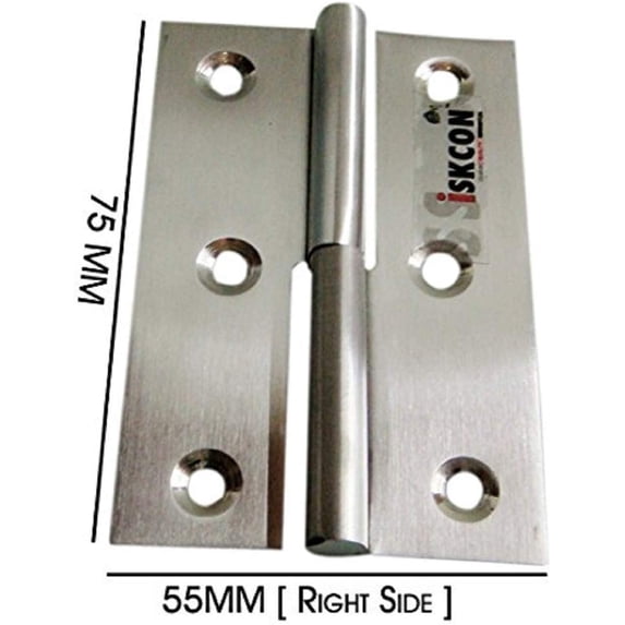 s siskcon 100% Stainless Steel Grade Detachable Hinge for Marine Boat Lockers Doors Windows Partition Cabinets 3 inch Satin Finish -32D(630) Right Side 2 hinges with Screws (Pack Of 5)