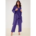 thumbnail image 2 of Roaman's Women's Plus Size Petite Plus Size Beaded Georgette Scoop Neck 3-Piece Pant Set, 2 of 6