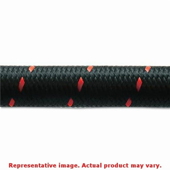 Vibrant Performance 11978R VIB11978R 20FT ROLL OF BLACK RED NYLON BRAIDED FLEX HOSE; AN SIZE: -8; HOSE ID: 0.44IN;