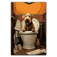 thumbnail image 3 of Airedale Terrier Dog Canvas Wall Art for Bedroom Living Room Home Decor,Funny Dog Canvas Sitting on The Toilet Animal Pattern Office Artworks, modern wall decor, Ready to Hang, 3 of 6