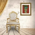 thumbnail image 3 of Fab Funky 26x32 Gold Ornate Wood Framed with Double Matting Museum Art Print Titled - Whale Family Green on Red, 3 of 4