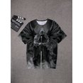 thumbnail image 5 of Men's 3D Skull Print T-Shirt - Vintage Style, Loose Version, Short Sleeve, Crew Neck - Perfect Summer Streetwear, 5 of 6