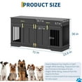 thumbnail image 2 of 71" Dog Crate TV Stand for 2 Large Dogs, Extra Large Double Dog Kennel Furniture with 2 Drawers and 2 Lockable Sliding Doors, Wooden Furniture Dogs Crate for Indoor Home Living Room, Black, 2 of 7