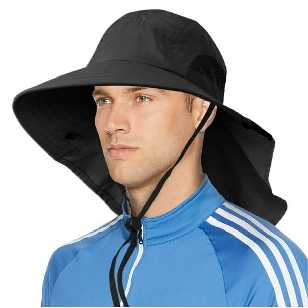 mens cap with neck flap