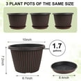 thumbnail image 4 of Planter-Pots-for-Plants-Indoor-Outdoor, 3 Pack 10 Inch Plastic Flower Pots with Saucer & Drainage Holes, Modern Garden Planters for Planting Medium Large Plants，Decorative Resin Garden Pots, 4 of 14