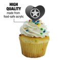 thumbnail image 3 of Oscar Mike On Mission Move Vintage Military Star Heart Love Cupcake Picks Toppers Decoration Set of 6, 3 of 6