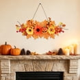 thumbnail image 6 of Fall Wall Hanging Decor, Halloween Thanksgiving Floral Pendant, Artificial Pumpkin Sunflower Maple Leaf Decoration, Door Entrance Hanging Ornament, Autumn Home Decor, 6 of 6