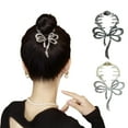 thumbnail image 1 of 2 Pcs Pinces à Cheveux Papillon, Pince à Cheveux Papillon, Pince à Cheveux Fixe Queue de Cheval Haute pour Femmes Filles Épingle à Cheveux Nœud, 1 of 5
