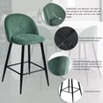 thumbnail image 2 of HOMY CASA 26" Upholstered Counter Height Bar Stool Bar Chairs Set of 2, Teal, 2 of 11