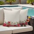 thumbnail image 4 of Roses Valentine's Day Outdoor Waterproof Pillow Covers, Eucalyptus Leaves Floral Rustic Decorative Square Throw Pillowcase Sofa Cushion Sham for Patio/Couch/Chair, 20"x20" 2 Pack, 4 of 8