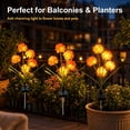thumbnail image 4 of Rirool Solar Orange Hydrangea Garden Stake Lights, 3-Head Warm White LED Outdoor Waterproof Flower Pathway Lights for Yard Lawn Patio, Dusk-to-Dawn Decorative Landscape Lights, 2 Pack, 4 of 8
