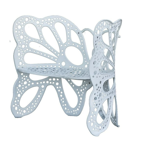 flower house fhbfb06w butterfly bench, white