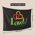 thumbnail image 3 of Romance I Love You Tapestry, Two Hearts Symbol Wall Hanging Tapestries Dorm Room Home Decor, 60" x 40", 3 of 7