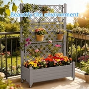 MINDYES Raised Garden Beds Outdoor Planter Box With Trellis — $79.99 (20% off)