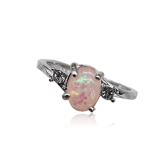 Anillo de plata para mujer, anillos de moda portátiles, regalos para novia, joyería decorativa, propuesta de boda, compromiso informal Ropa, zapatos y accesorios Miscelánea Rosado Tamaño 10 Minnieouse AP011197-29