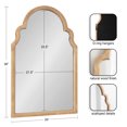 thumbnail image 6 of Kate and Laurel Hogan Modern Wooden Arched Wall Mirror, 24 x 36, Natural Wood, Transitional Scalloped Arch Mirror for Use as Bathroom Mirror or Entryway Mirror Decor, 6 of 9