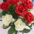 thumbnail image 2 of 2 piezas de flores artificiales de seda rosa ramo de flores para fiesta boda decoración del hogar 6 tipos rojo, 2 of 7