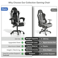 thumbnail image 7 of OSM Gaming Chair with Footrest & Headrest, High-Back Ergonomic Computer Desk Chair - Adjustable Lumbar Support, Reclining Office Chair for Adults, 350lbs, White, 7 of 7