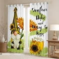 thumbnail image 2 of Erosebridal Sunflower Gnome Curtains,Yellow Flowers Blackout Curtains,Cute Spring Gnome Darkening Curtains,Botanical Floral Green Yellow Window Treatments for Living Room 52"X84", 2 of 5