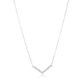 thumbnail image 3 of ELYA Women's Polished Cubic Zirconia Chevron Steel Necklace - 18", 3 of 5