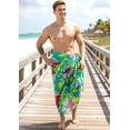 thumbnail image 4 of LA LEELA Men's Swim Trunk Beachwear Sarong Pareo Wrap One Size Turquoise_AAA15 Summer Vacation Party, 4 of 4