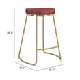 thumbnail image 3 of Bree Counter Stool Burgundy & Gold Counter Stool, Modern Style, Stackable for space saving storage, Plywood, Indoor Bar, 3 of 12