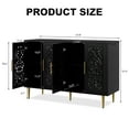 thumbnail image 5 of HLR 48" Accent Cabinet with 4 Doors, Vintage Hollow Carving Storage Credenza, Sideboards and Buffets Cabinet for Living Room, Kitchen, Dining Room, Entryway,Black, 5 of 7
