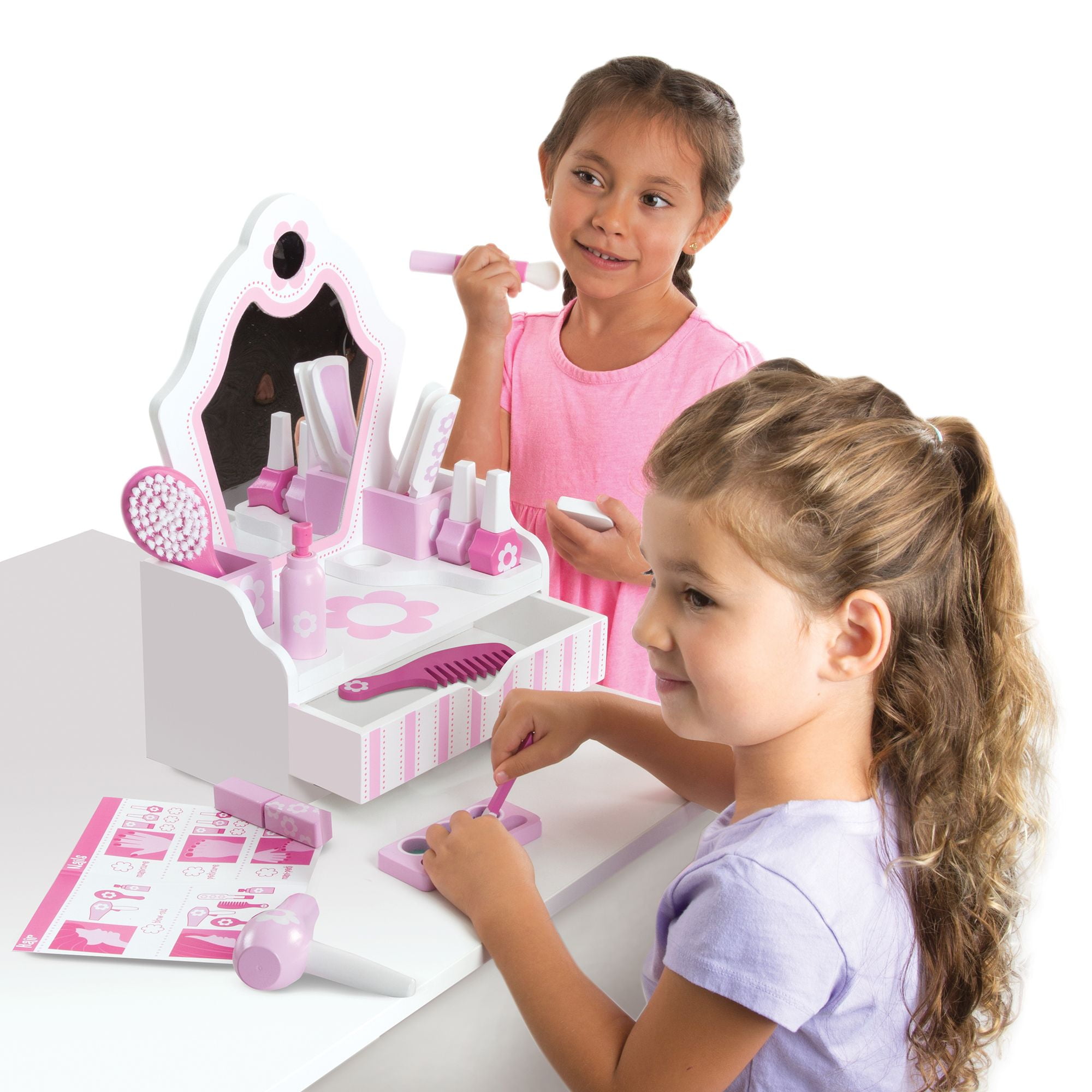 Melissa Doug Wooden Beauty Salon Play Set With Vanity And Melissa Doug Wooden Beauty Salon Play Set With Vanity And Accessories 18 Pcs Com