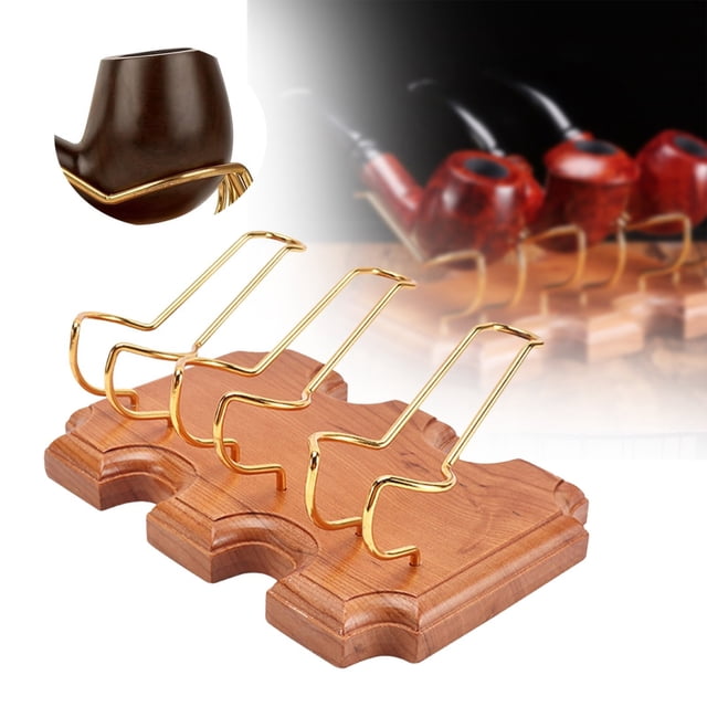 Iodue Rack Pipe Stand Holder Single/2/3/4/5 Holder Creative Pipes Display Stand Solid Wood Handmade Great Decoration For Tabletop Or Desk