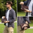 thumbnail image 4 of Contact's Men Clutch Bag with Lock Leather Travel Wristlet Clutch Wallet for Men, Coffee, 4 of 8