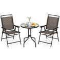 thumbnail image 2 of Costway 3 PCS Outdoor Bistro Dining Furniture Set with 1.57" Umbrella Hole Rippled, 2 of 10