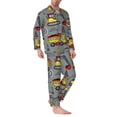 thumbnail image 3 of Bingfone Men'S Pajama Set 2 Piece Loungewear Pjs, Long Sleeve With Pajama Pants-Funny Construction, 3 of 9