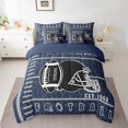 thumbnail image 2 of Erosebridal Retro Football City Bedding Queen Size, Rugby Player Bed in a Bag Queen size, Sports Print Decor, Reversible 7 Pieces, 2 of 5