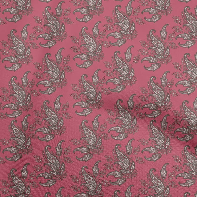 oneOone Viscose Jersey Pink Fabric Asian Paisley Sewing Craft Projects Fabric Prints By Yard 60 Inch Wide